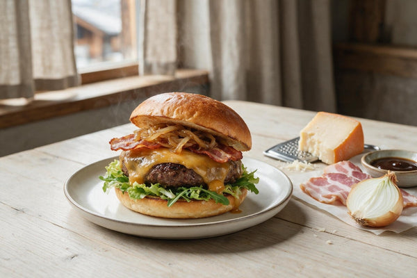 Burger mit Alpentilsiter und Karreespeck - TIROLISH