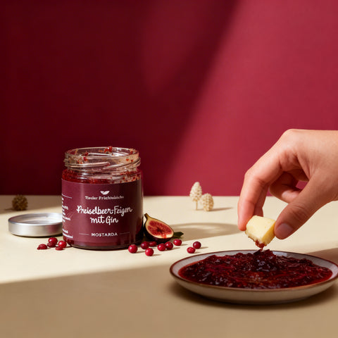Preiselbeer-Feigen-Mostarda mit Gin