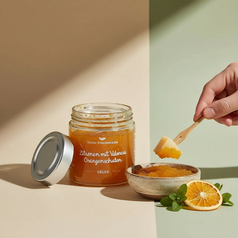 Zitronengelee mit Valencia Orangenschalen
