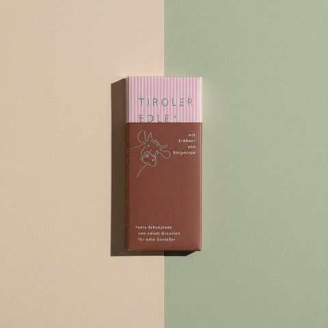 Milchschokolade mit Erdbeer & Bergminze - TIROLISH