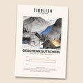 TIROLISH Geschenkgutschein — Druckvorlage mit Zillertal-Motiv